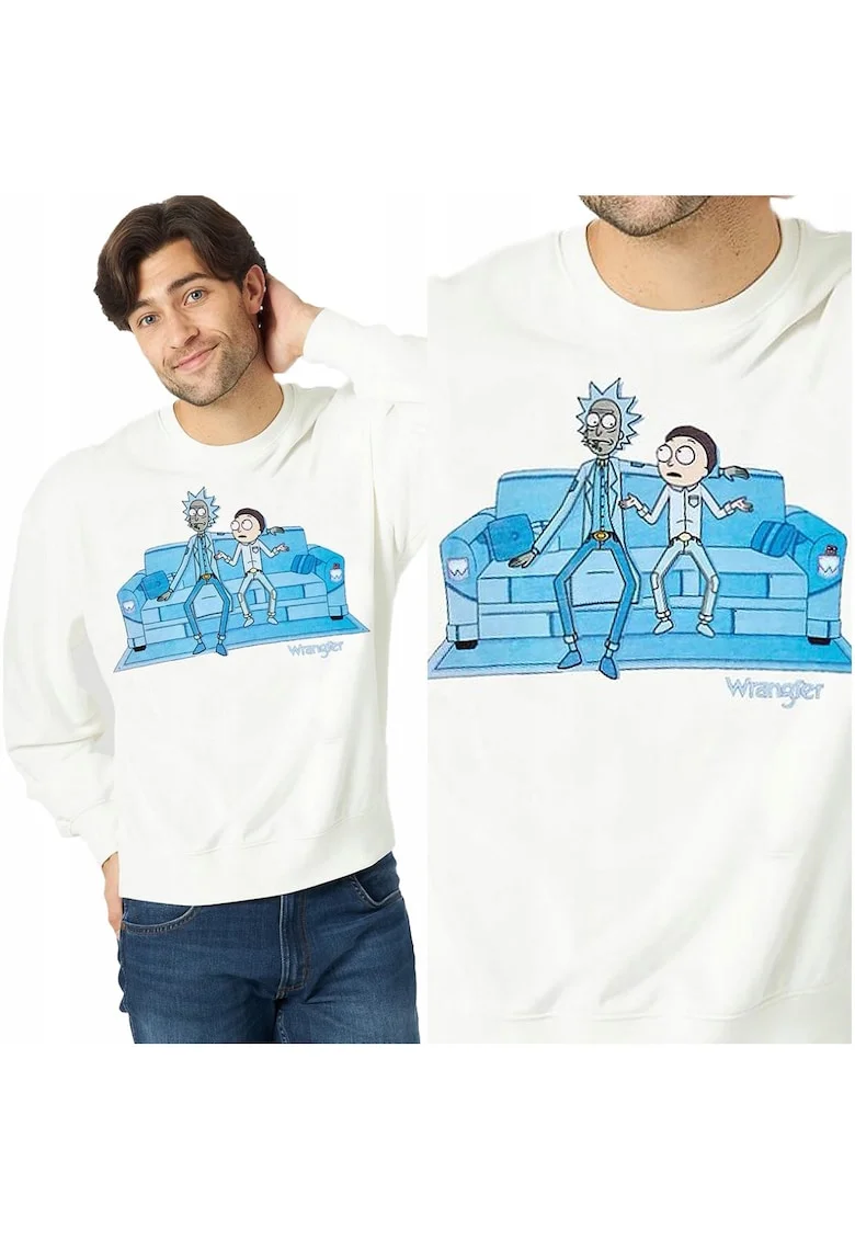 Мъжки суитшърт -  Rick & Morty Crew - стандартна кройка - бял