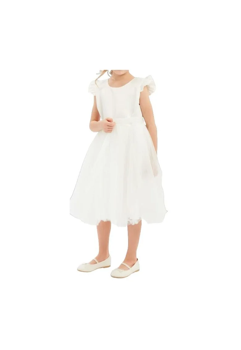 Violette White Occasion Dress за малки момичета – Елегантност от многослоен тюл - идеална за сватби